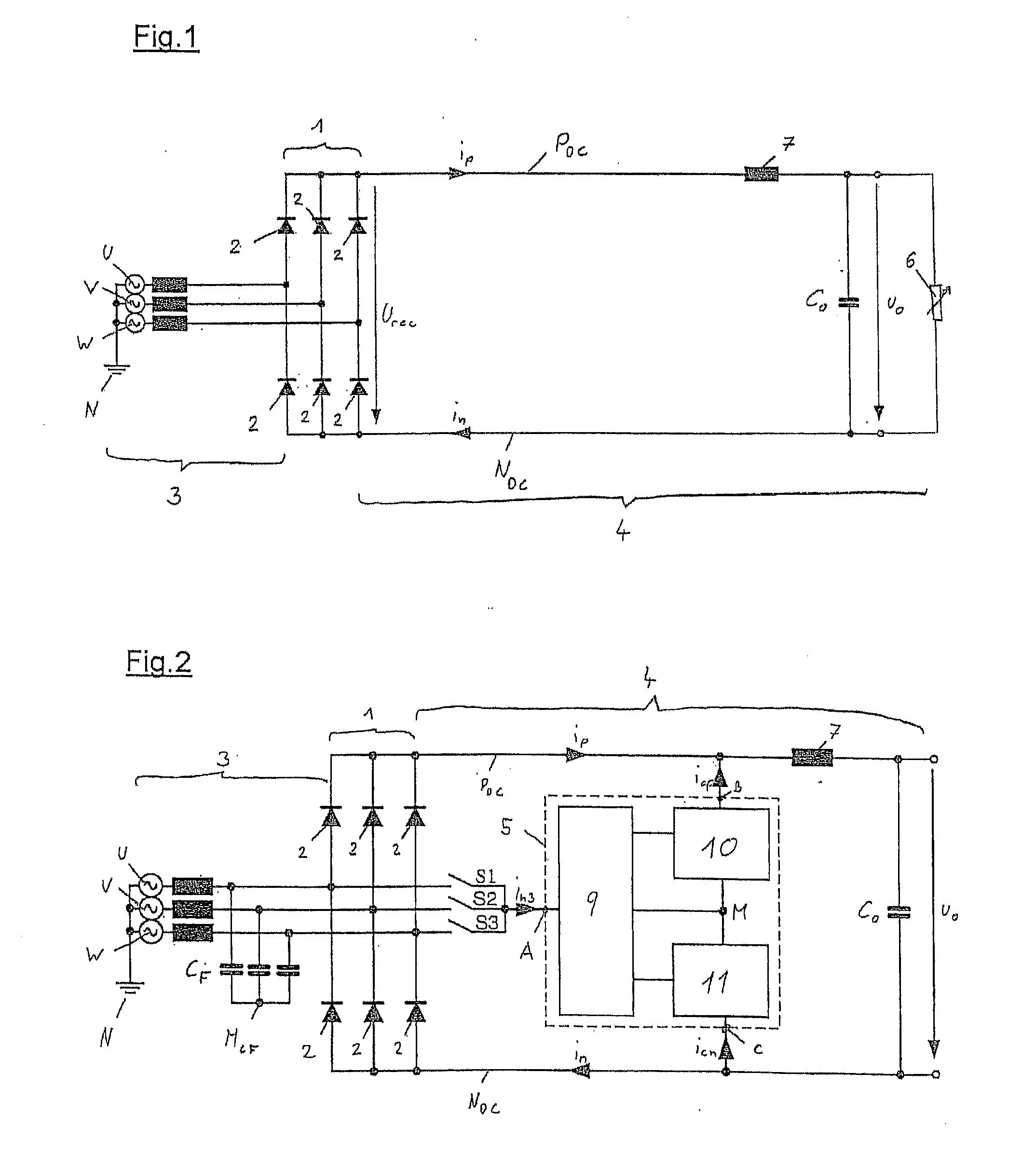 Rectifier circuit with current injection