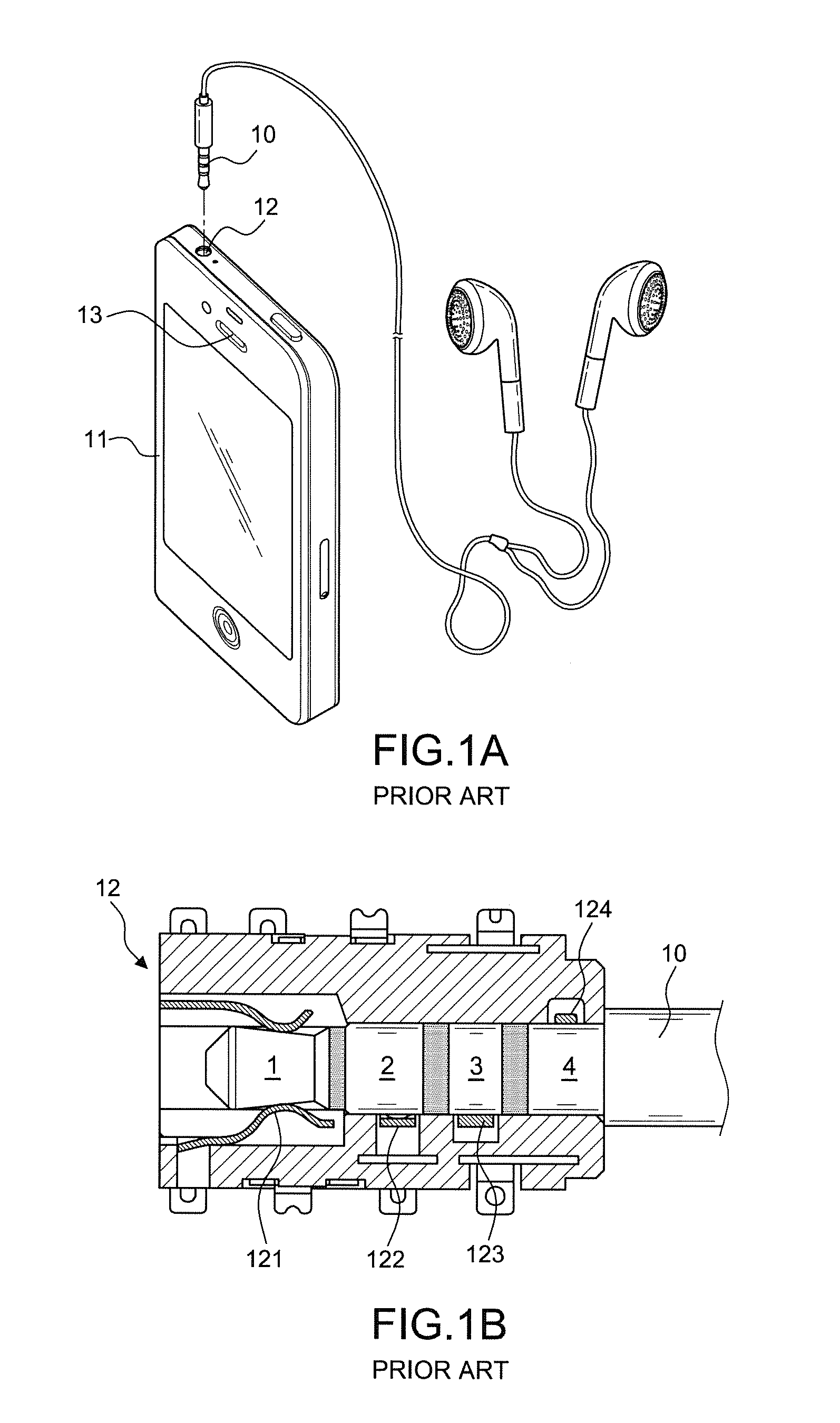 Audio plug structure having an electronic element with electrodes