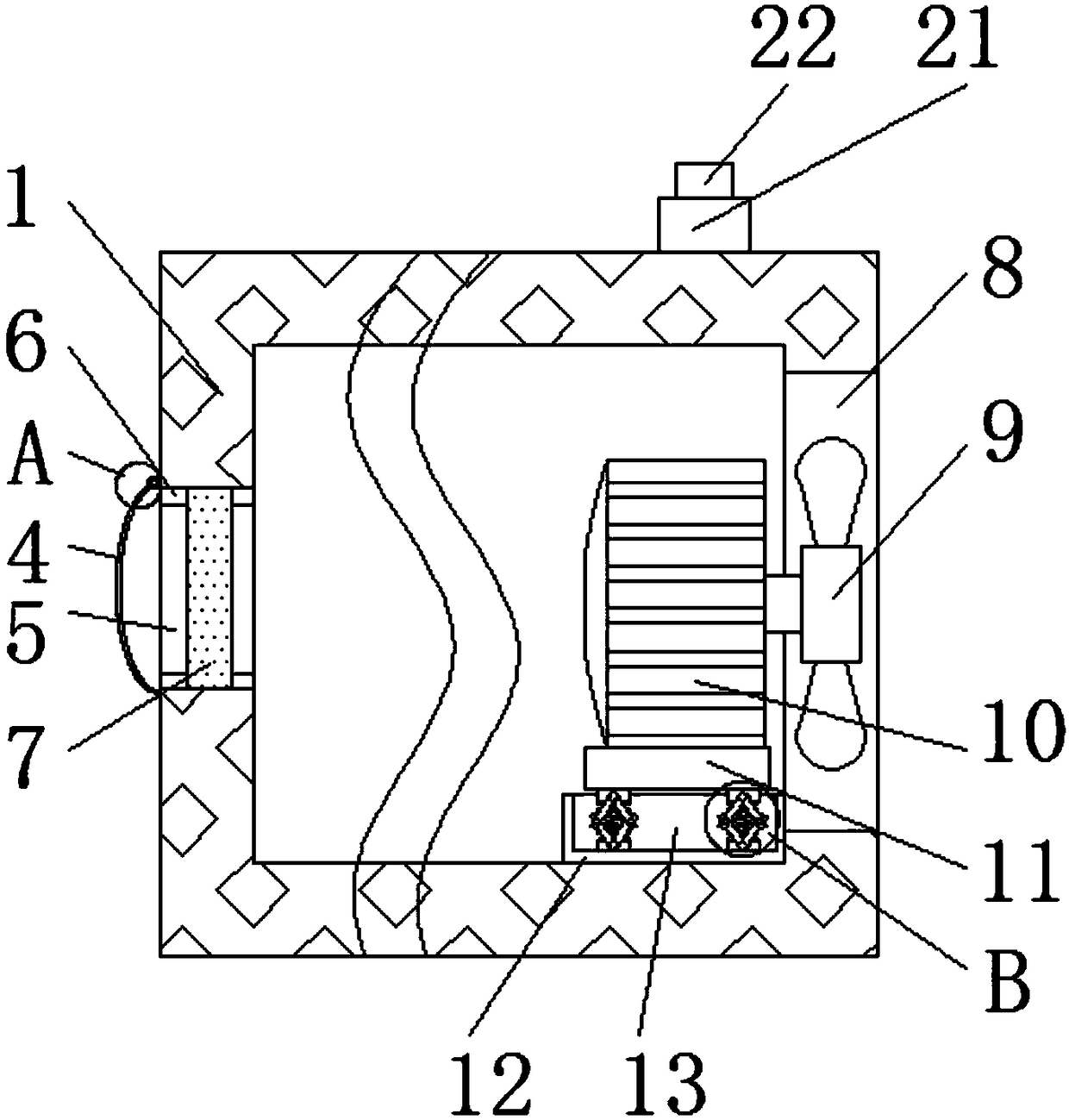Projector anti-interference heat-dissipation device