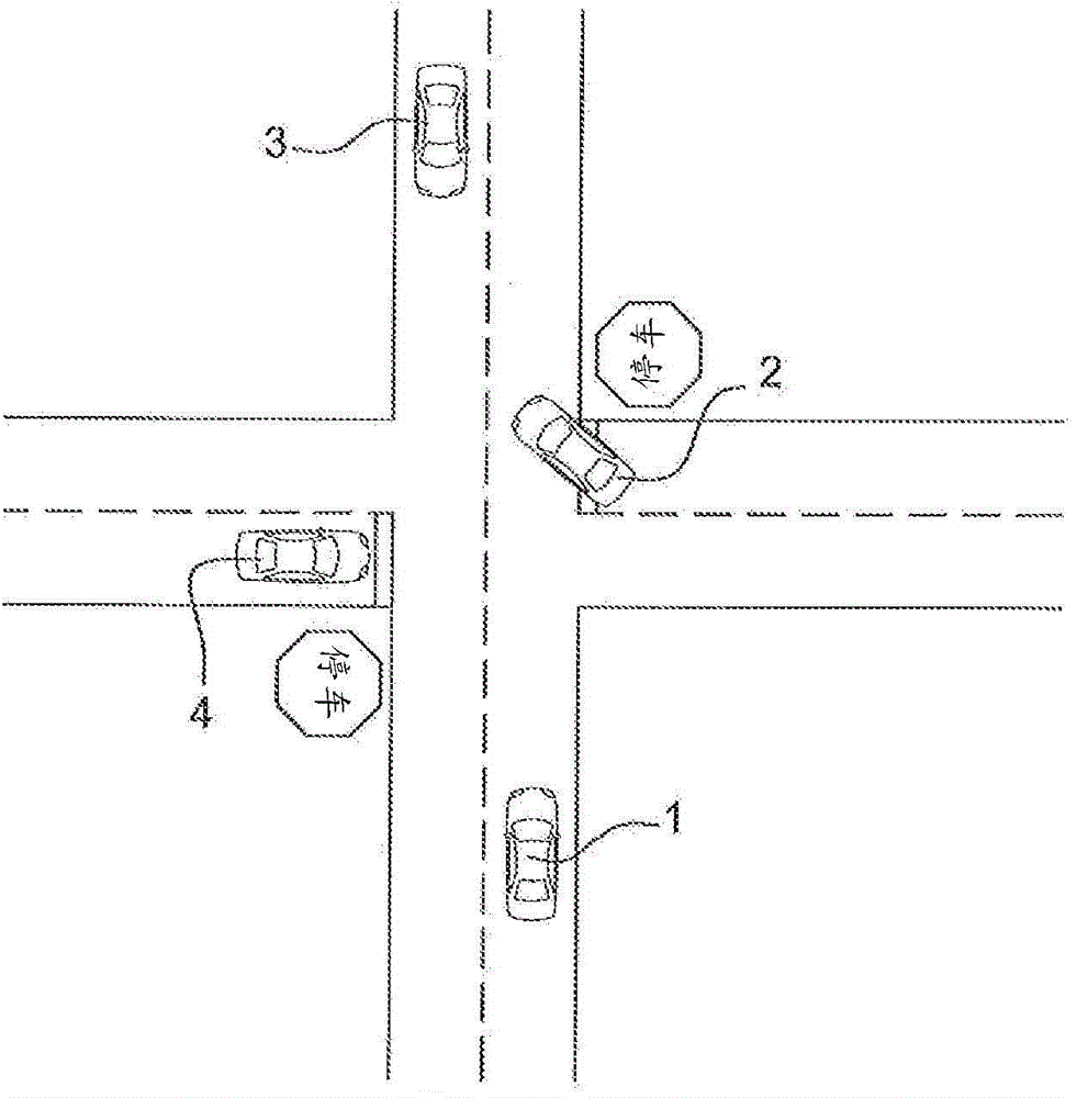 Method for assessing the risk of collision at an intersection