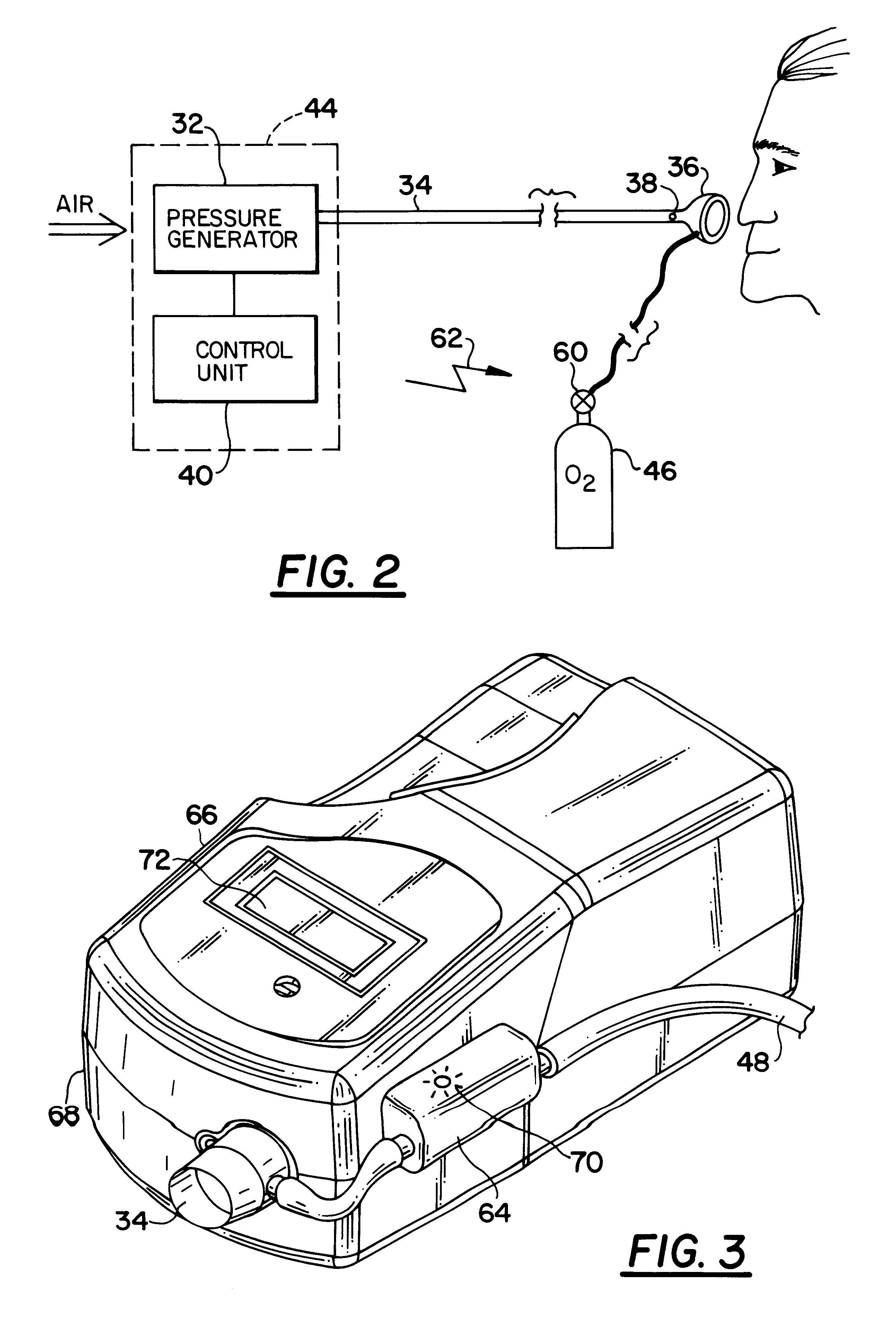 Pressure support system with a primary and a secondary gas flow and a method of using same
