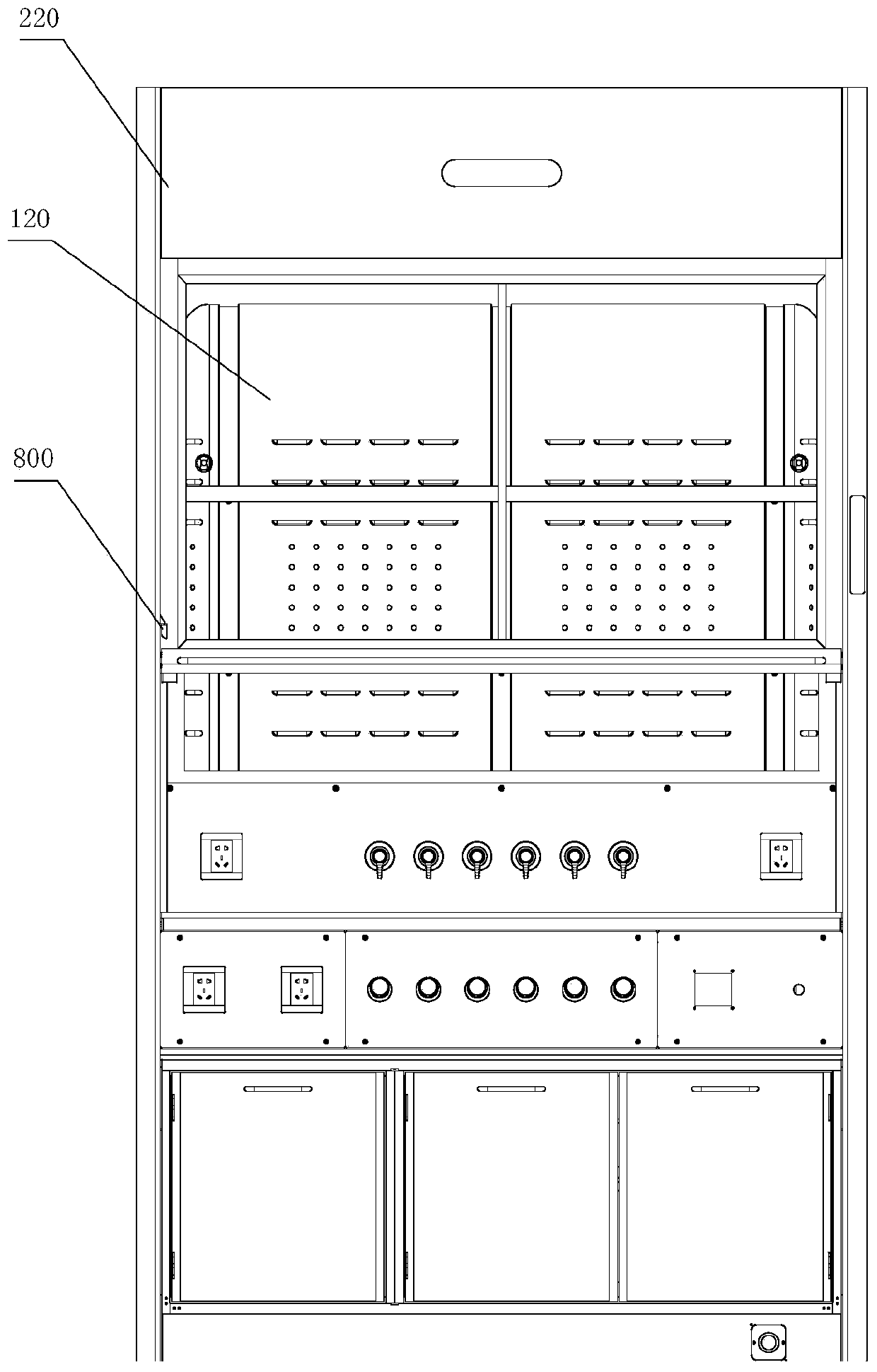 Energy-saving air-supplementing ventilation cabinet