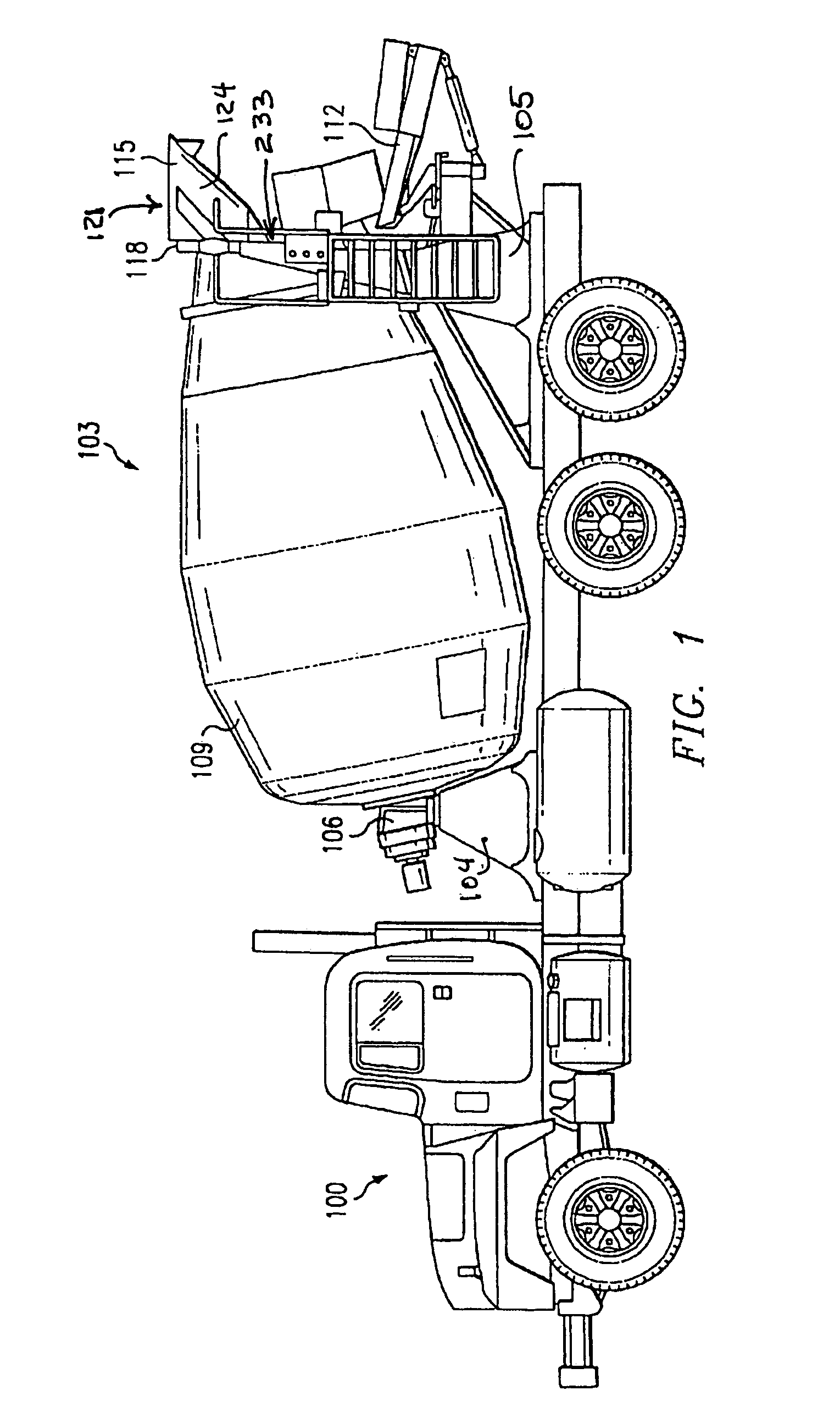 Environmental shield for a truck mounted concrete mixer