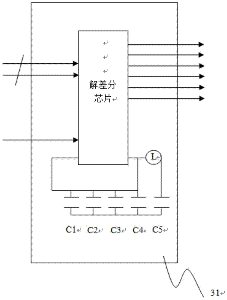 A pass-through test device for a low-power differential transmission chip