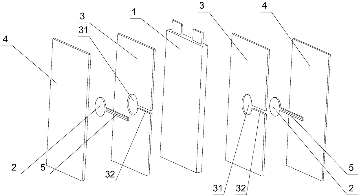 A packaging structure and a packaging method for monitoring an internal state of a lithium battery