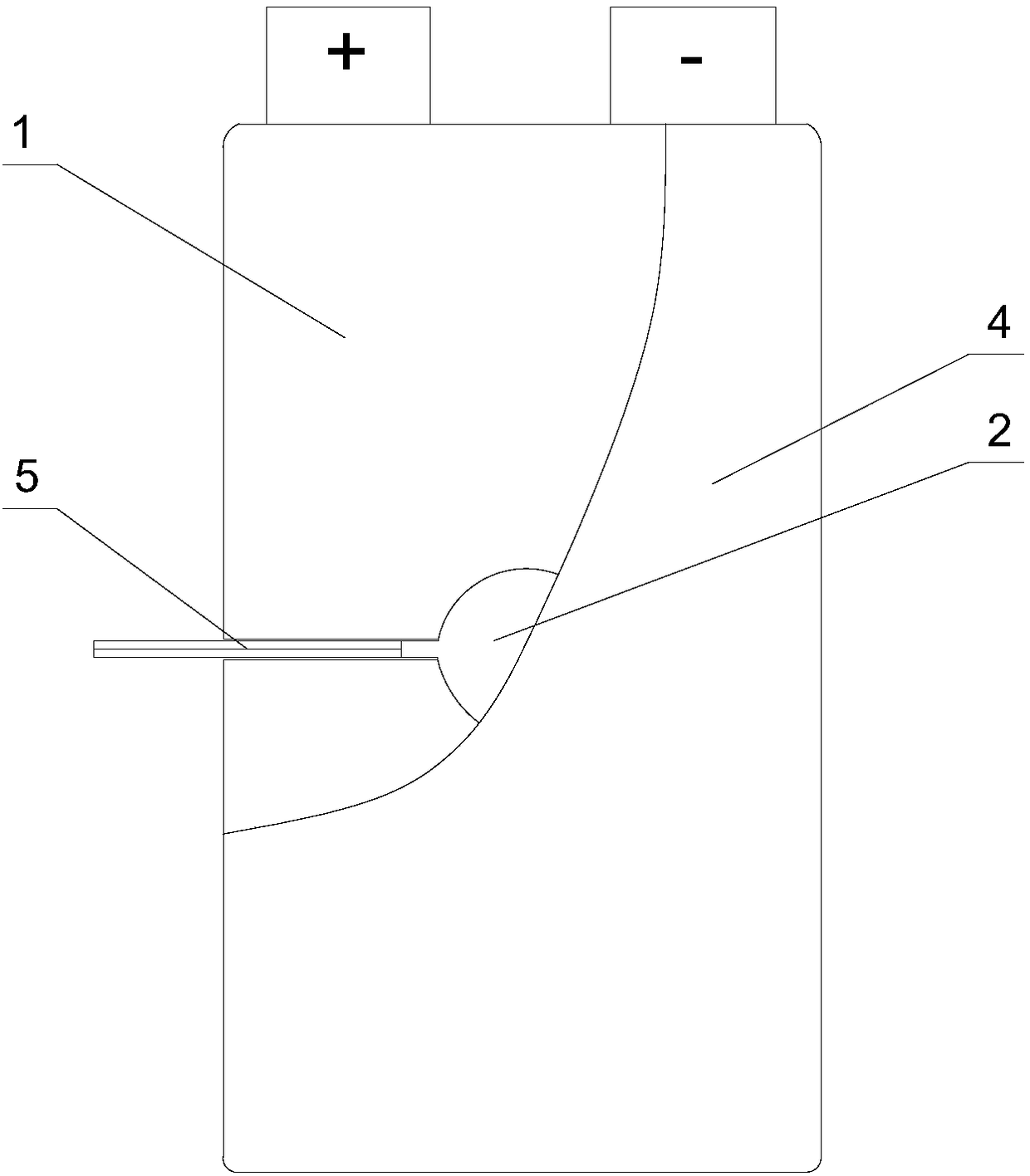 A packaging structure and a packaging method for monitoring an internal state of a lithium battery