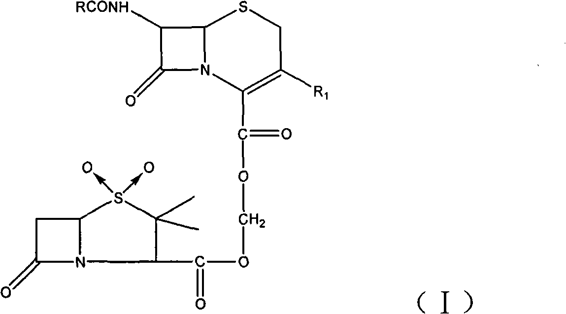 Sulphur butyl ether-beta-schardinger dextrin inclusion compound of cephalosporin sulbactam ester