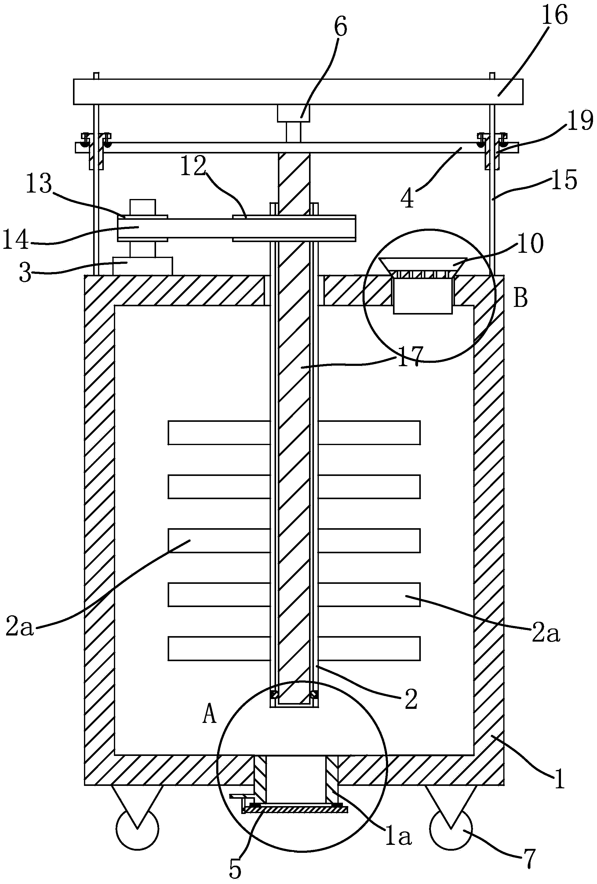 Stirring device applicable to liquid medicine and chemical feed liquid