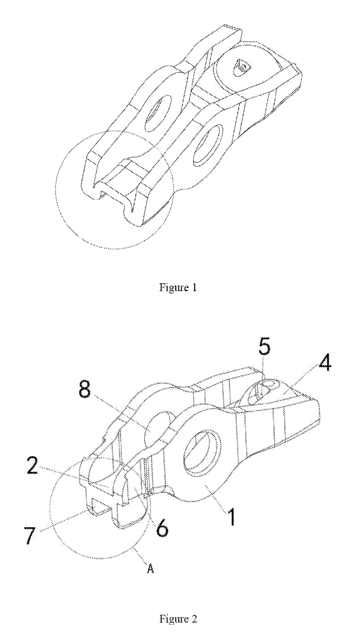 Lightweight rocker arm frame and curved crown part forming process thereof