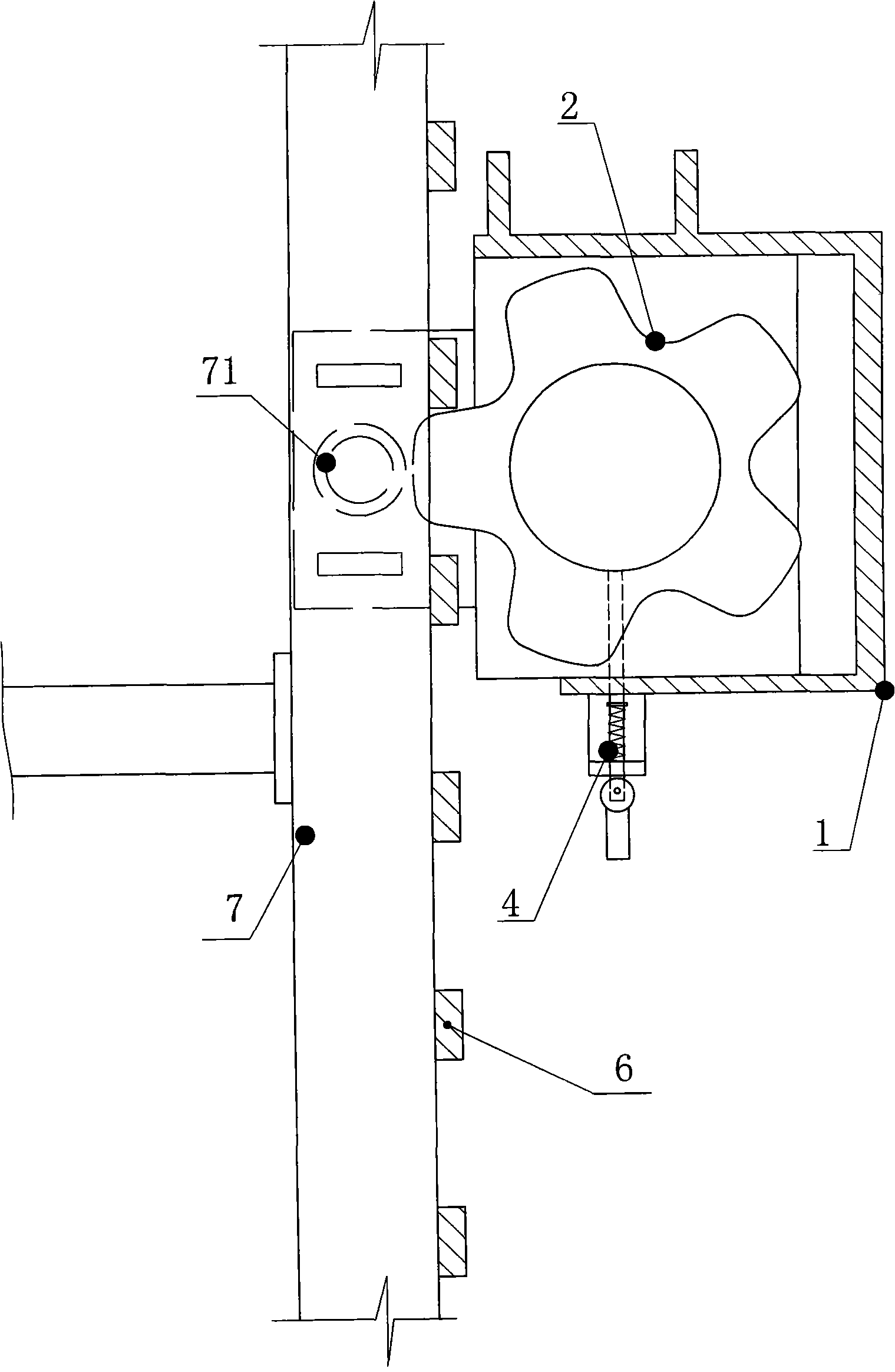 Runner drop proof positioning type elevating scaffold and working method thereof