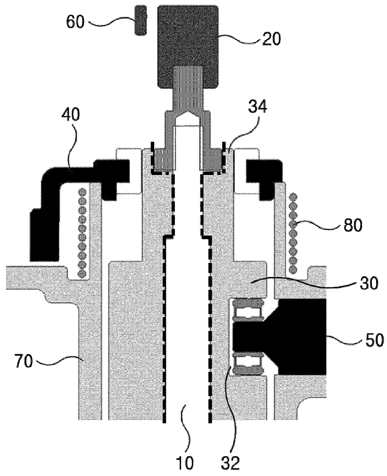 Valve shaft position sensing type egr valve