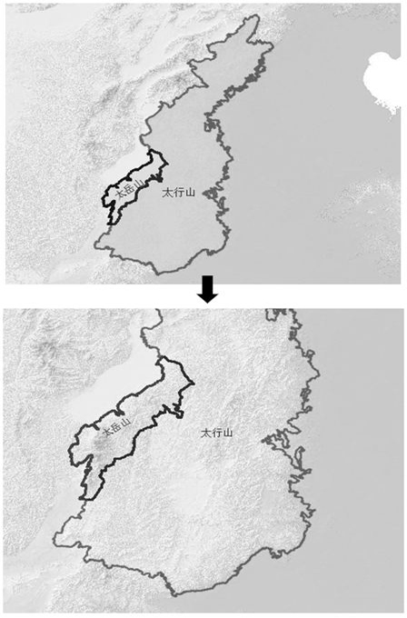 Mountain range delimiting method and system