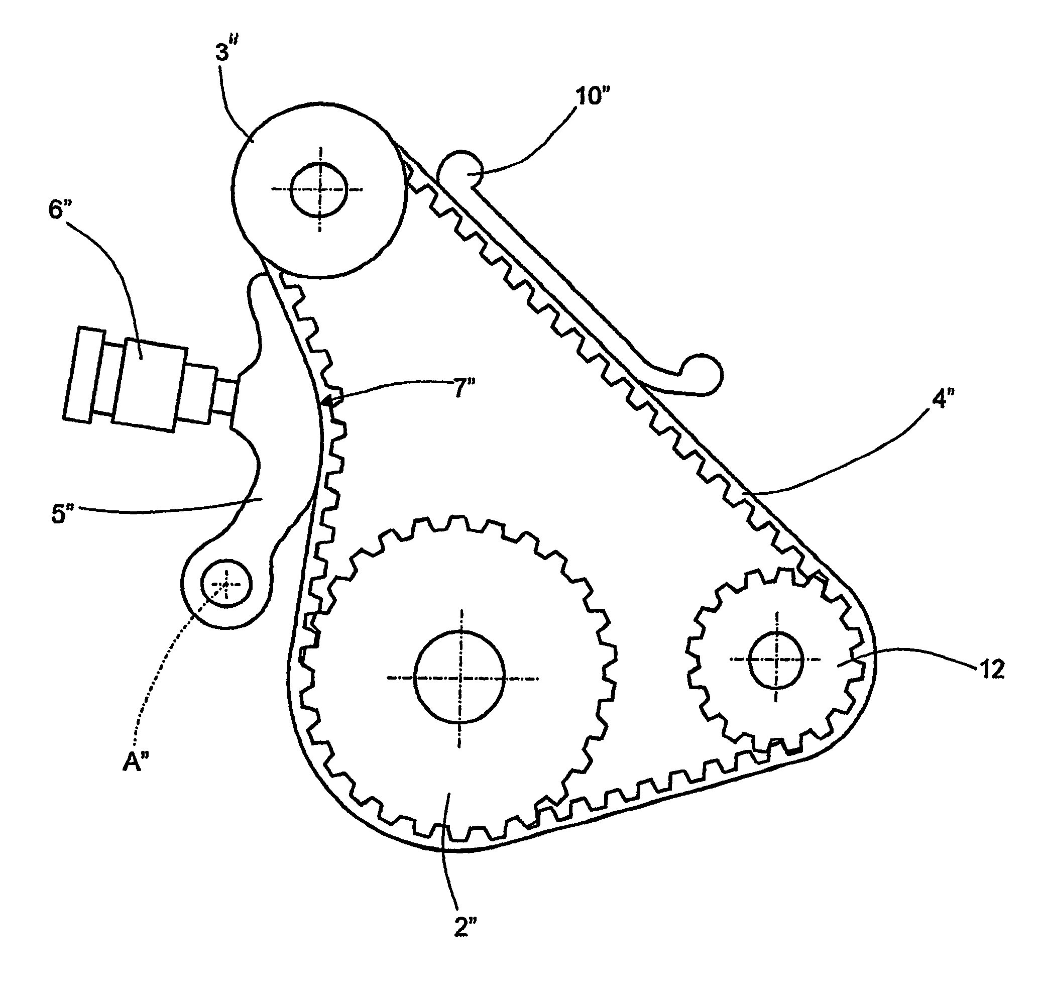 Drive for an internal combustion engine comprising an oil wet toothed belt and a tensioning shoe