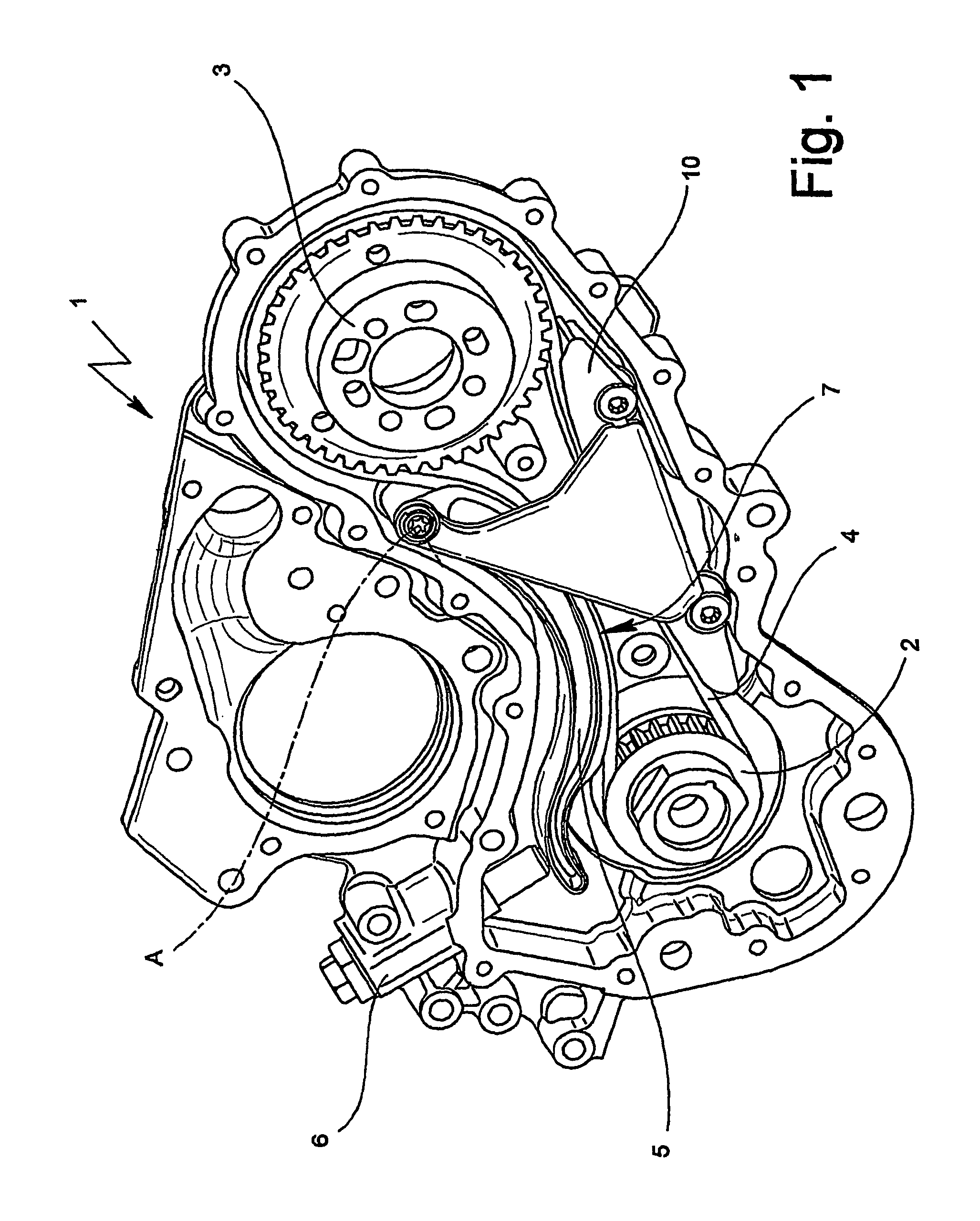 Drive for an internal combustion engine comprising an oil wet toothed belt and a tensioning shoe