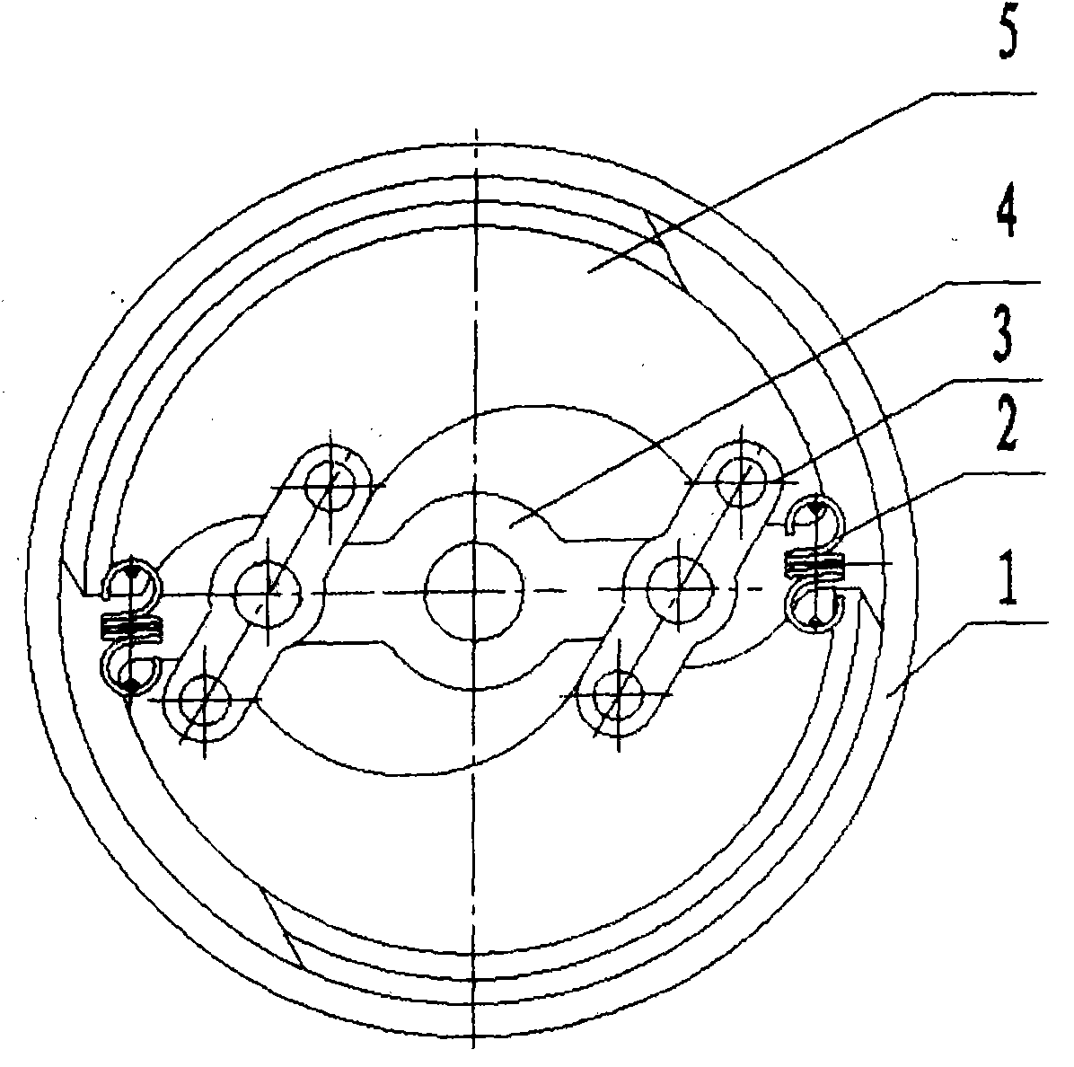 Translational shoe-hub type brake