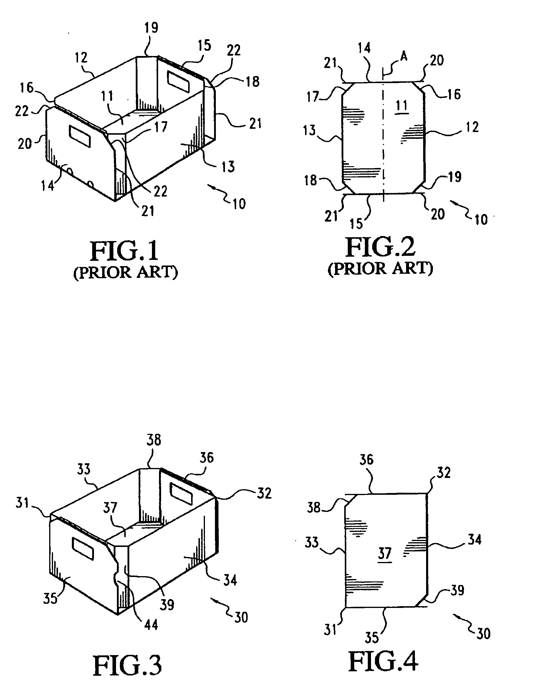 Container with improved stacking strength and resistance to lateral distortion