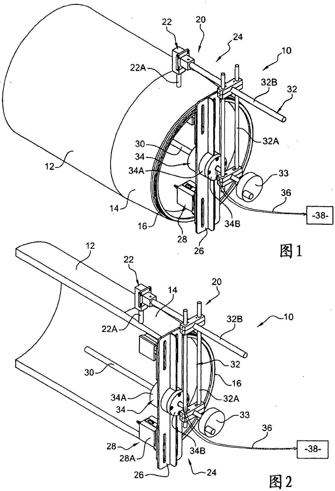 Device for measuring an internal or external profile of a tubular component