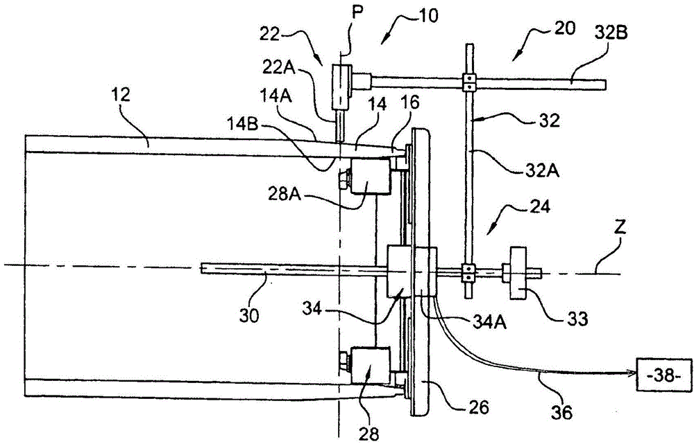 Device for measuring an internal or external profile of a tubular component