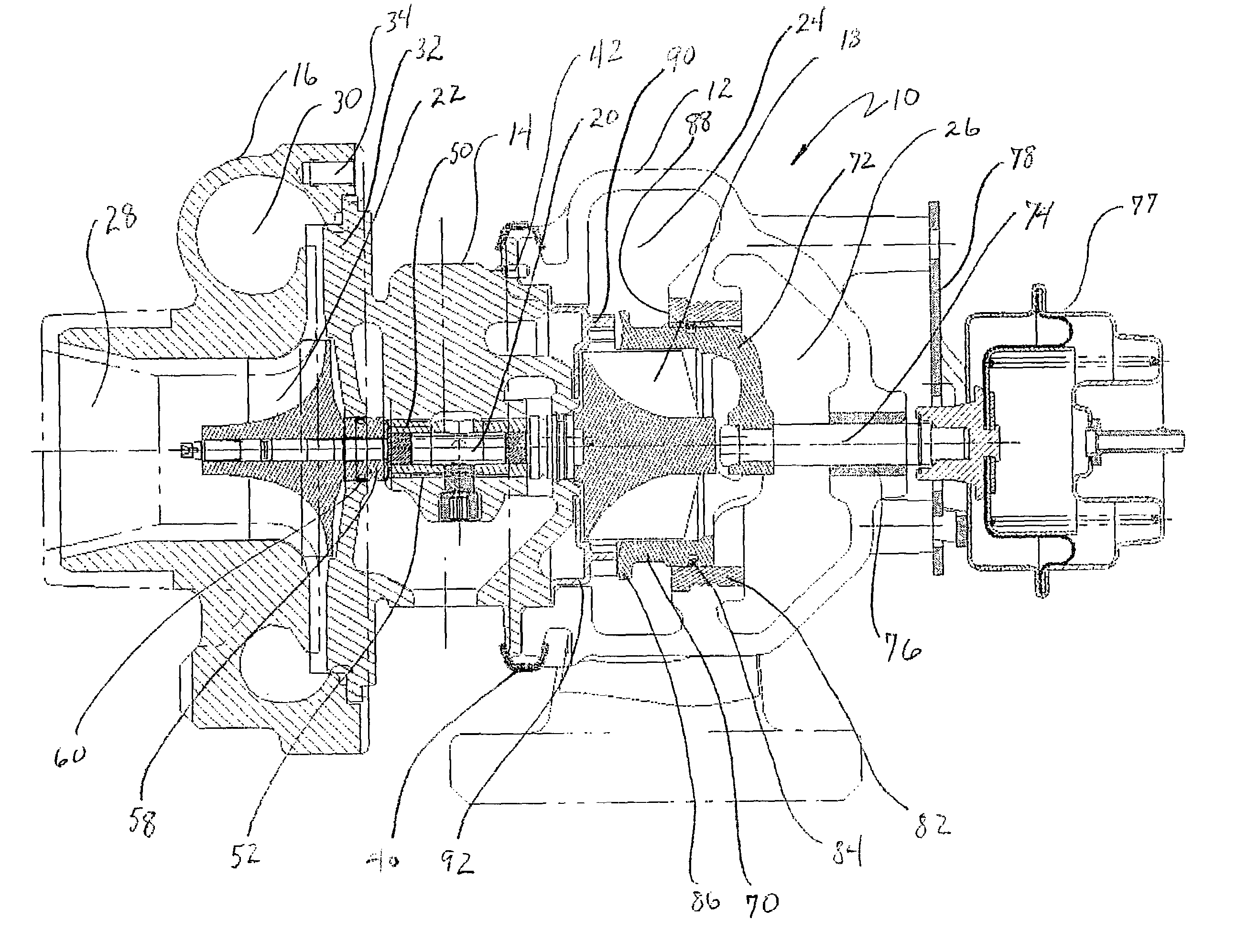 Variable geometry turbocharger with sliding piston