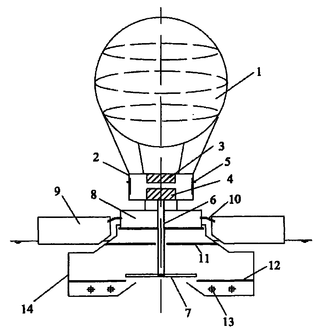Hot-air balloon device for marine oil slick collection and processing
