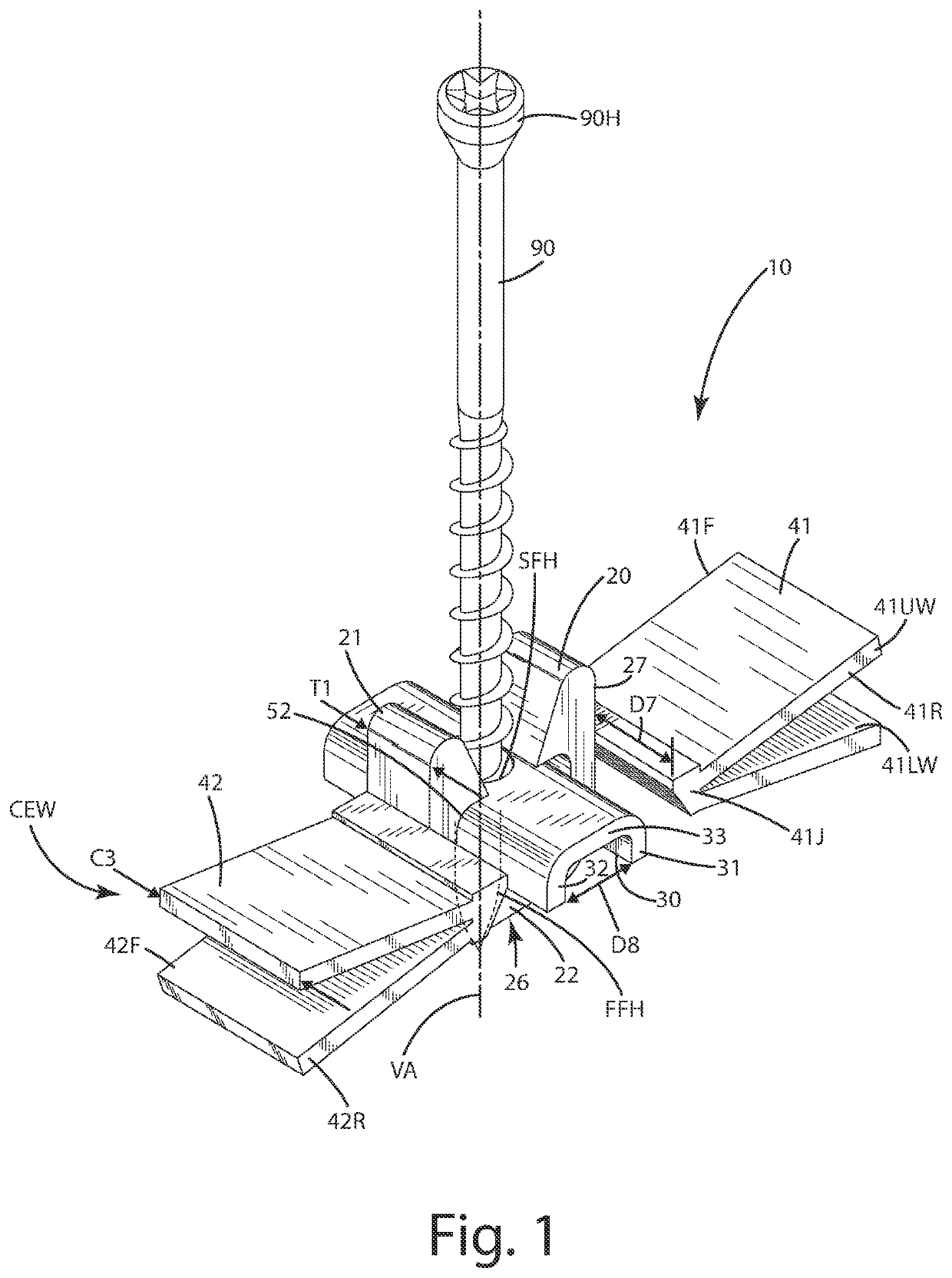 Hidden fastener unit and related method of use