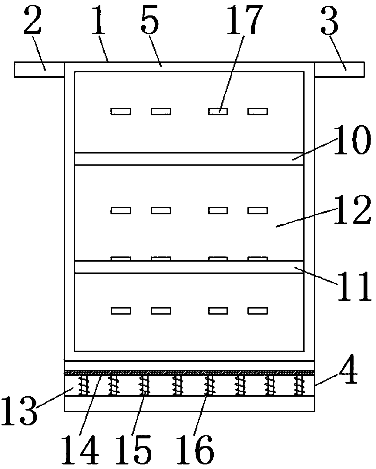 Novel low-voltage switch cabinet capable of shock prevention and cooling