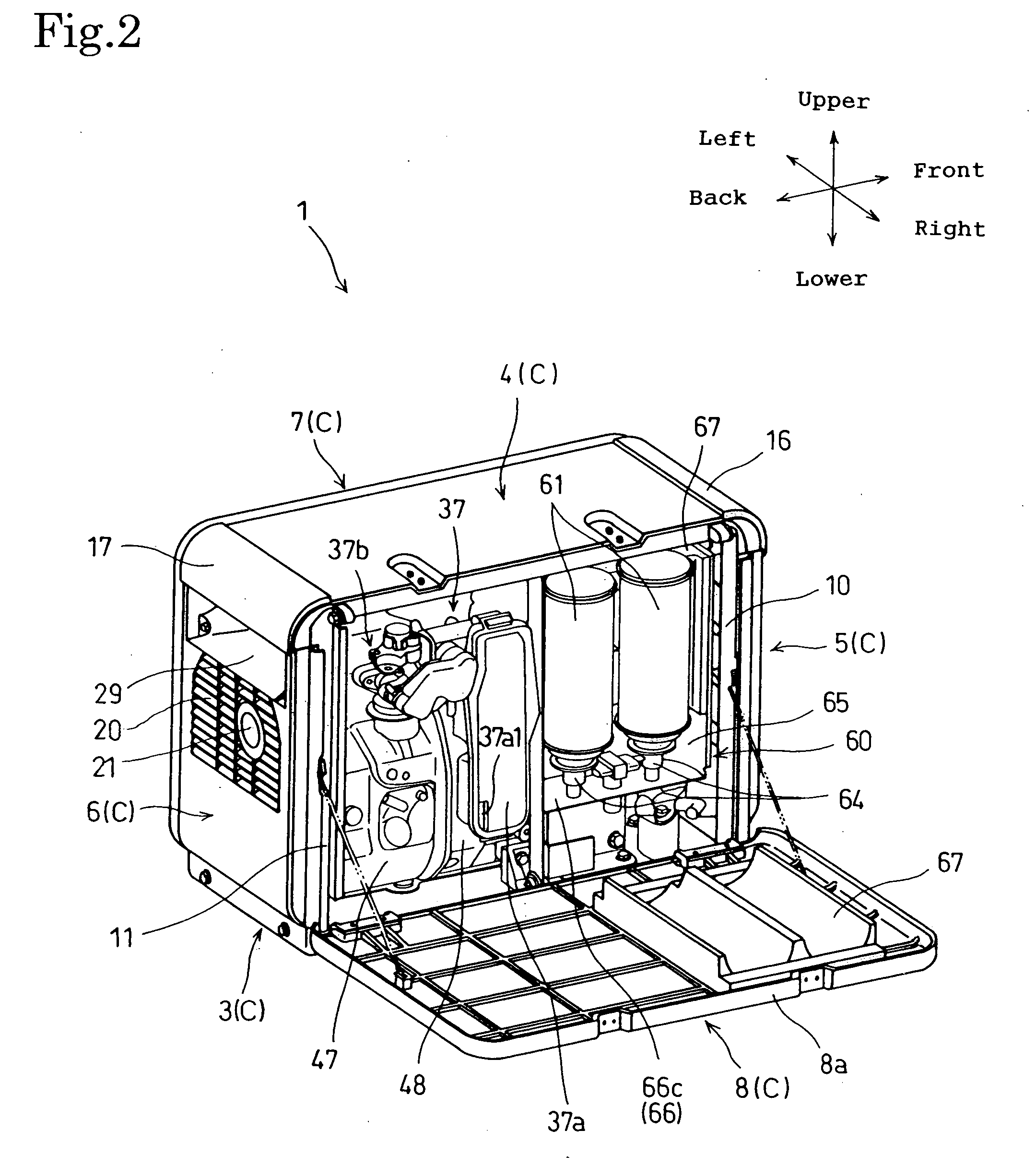 Portable engine operated machine