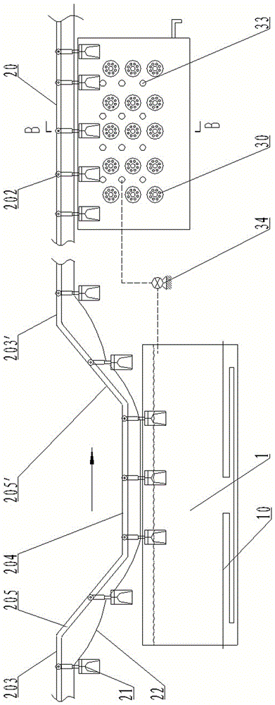 Special boiling water scalding device for poultry slaughtering assembly line