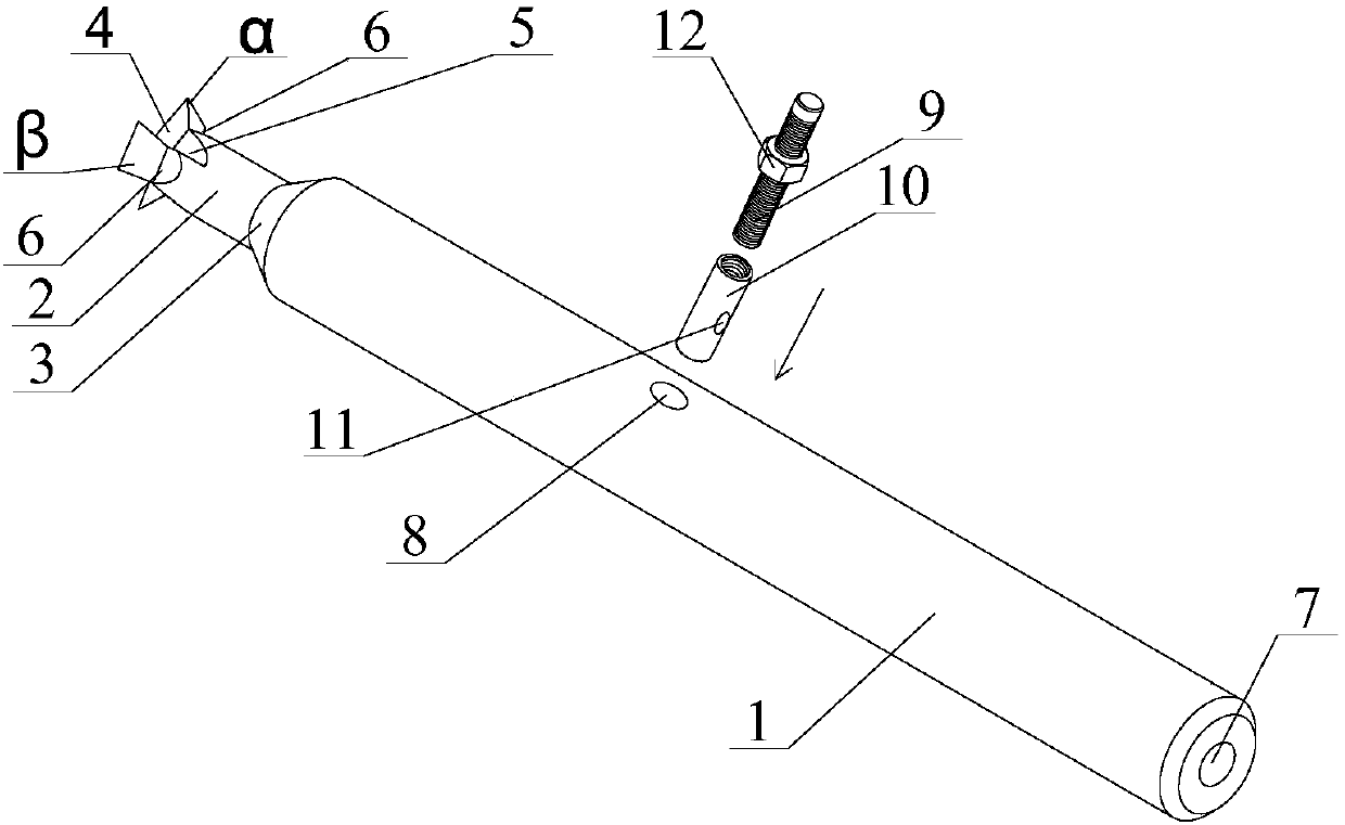 Deburring tool for square crossing hole intersecting contour lines