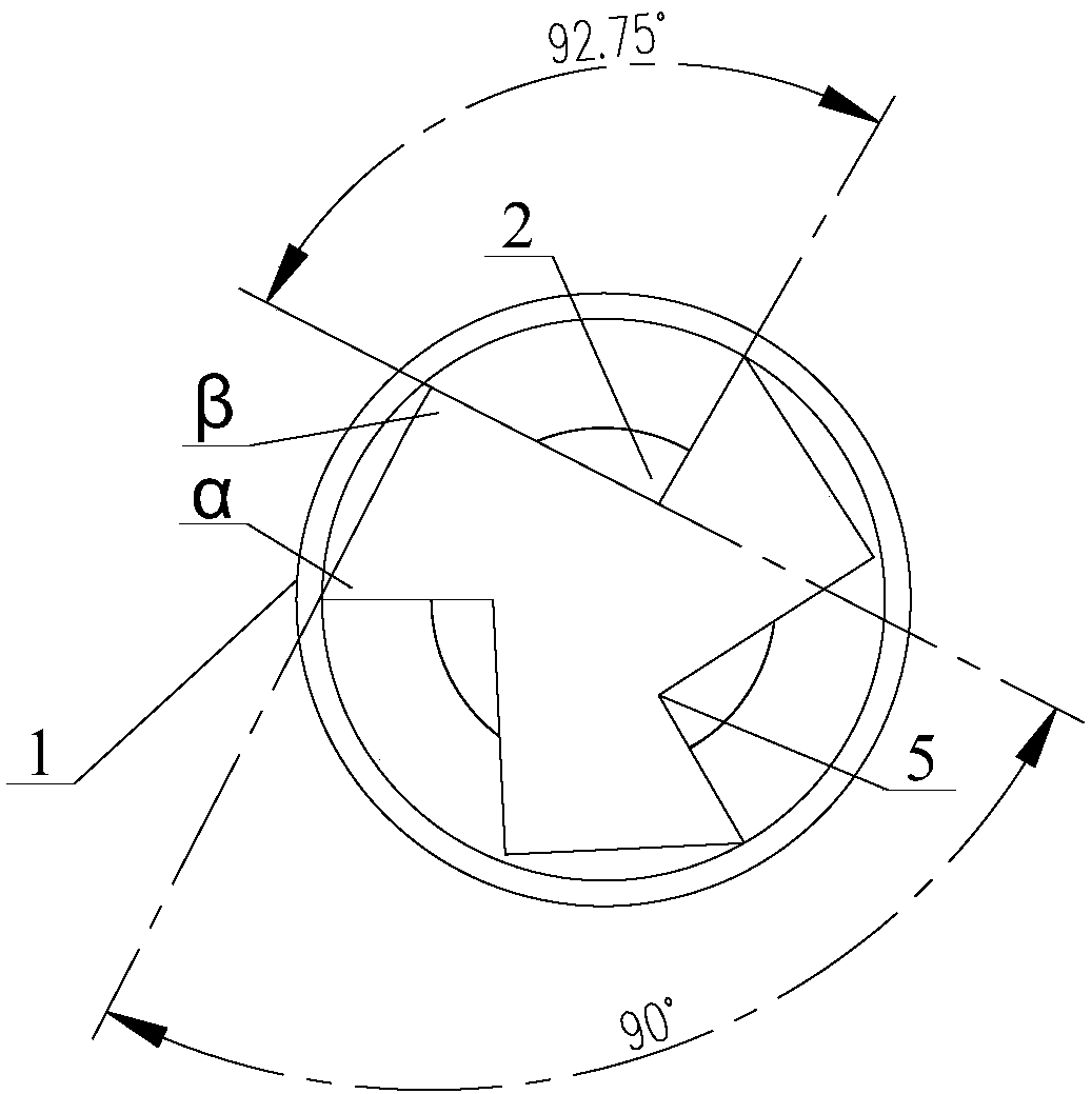 Deburring tool for square crossing hole intersecting contour lines