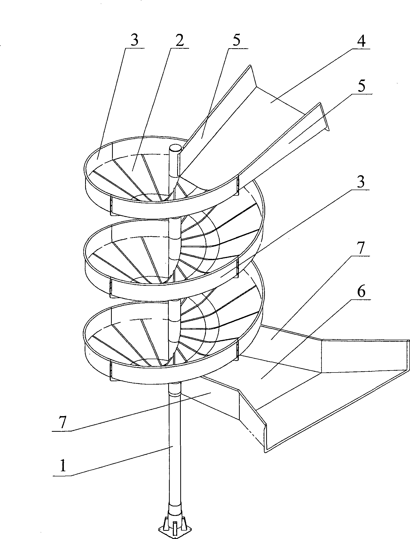 Spiral chute conveyer