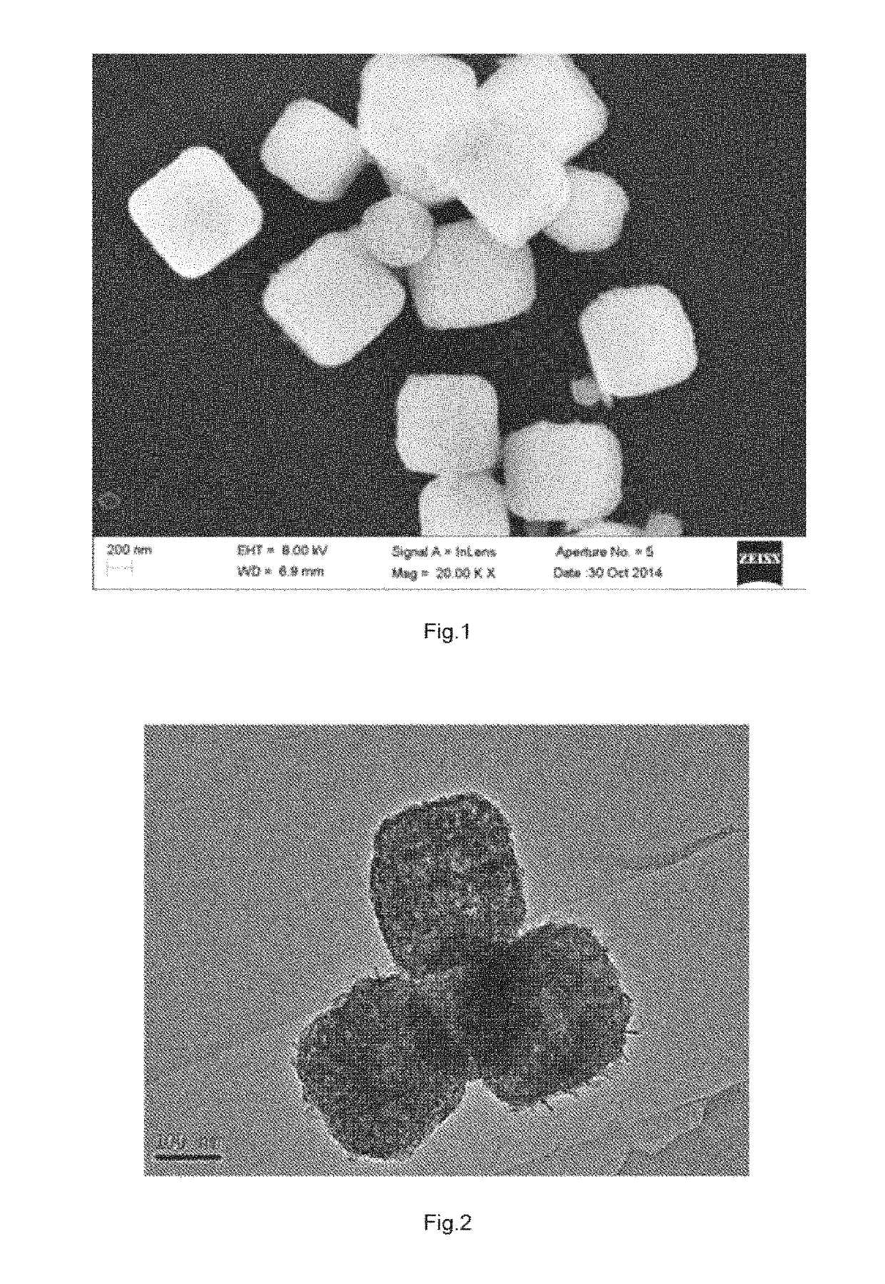 Hollow iron-manganese composite material prepared by etching template process and application thereof