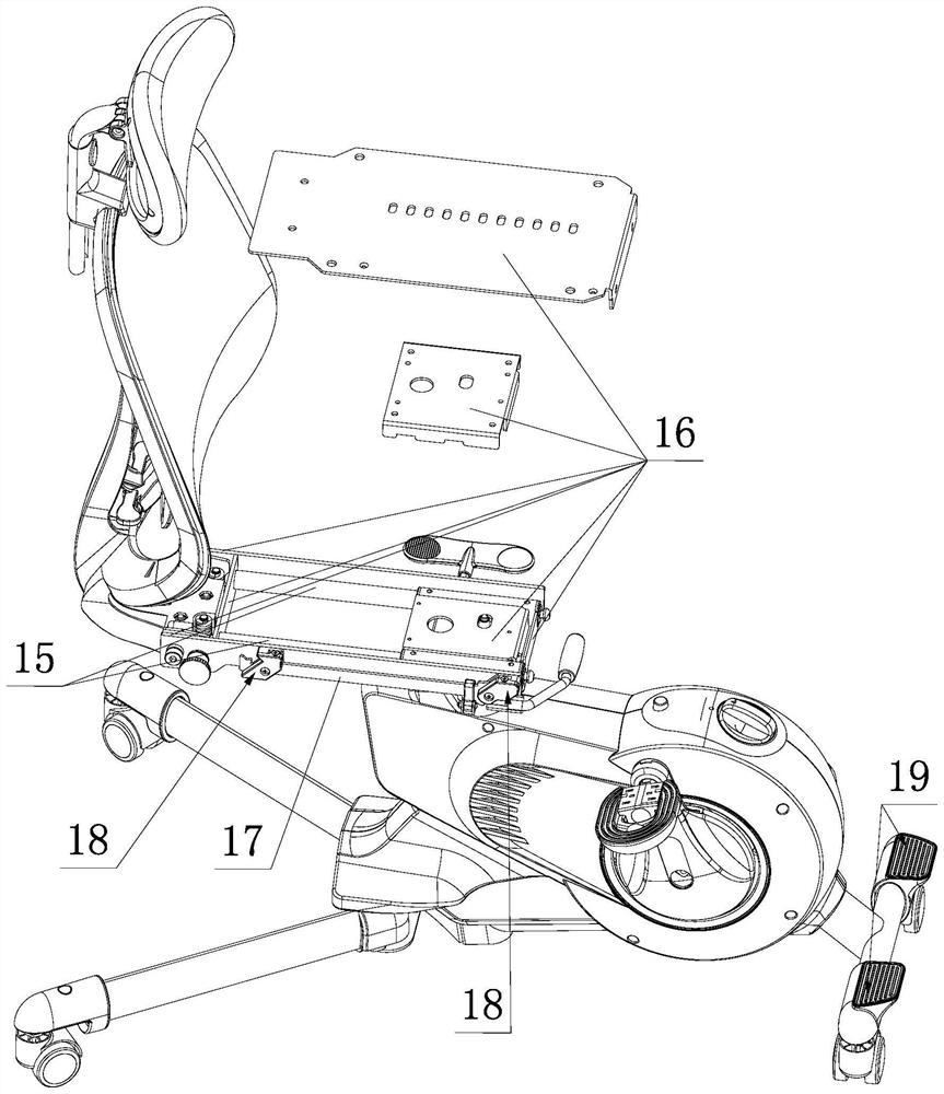 Exercise bicycle seat with front-back position adjusting structure