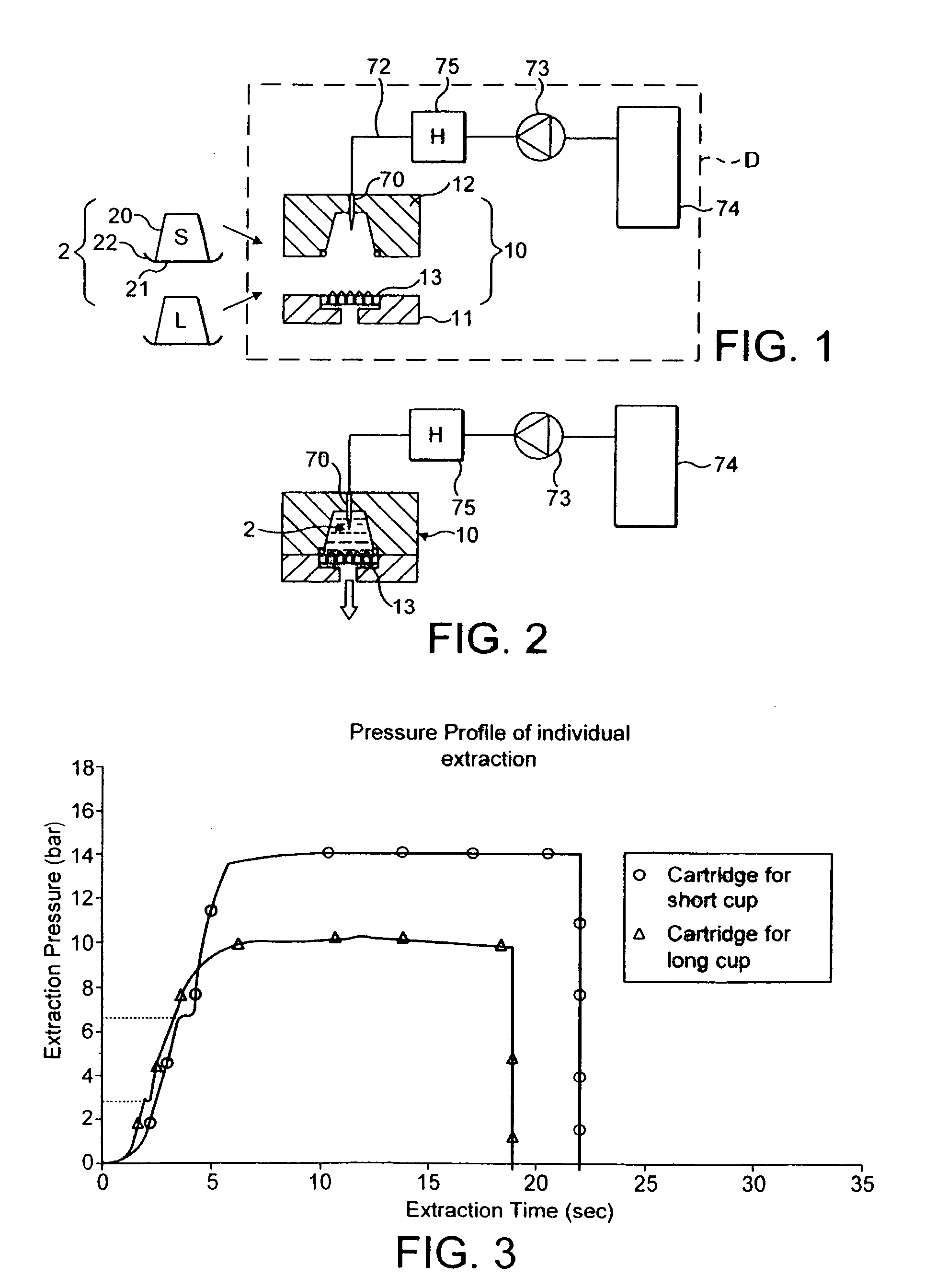 System for dispensing short and long coffee beverages