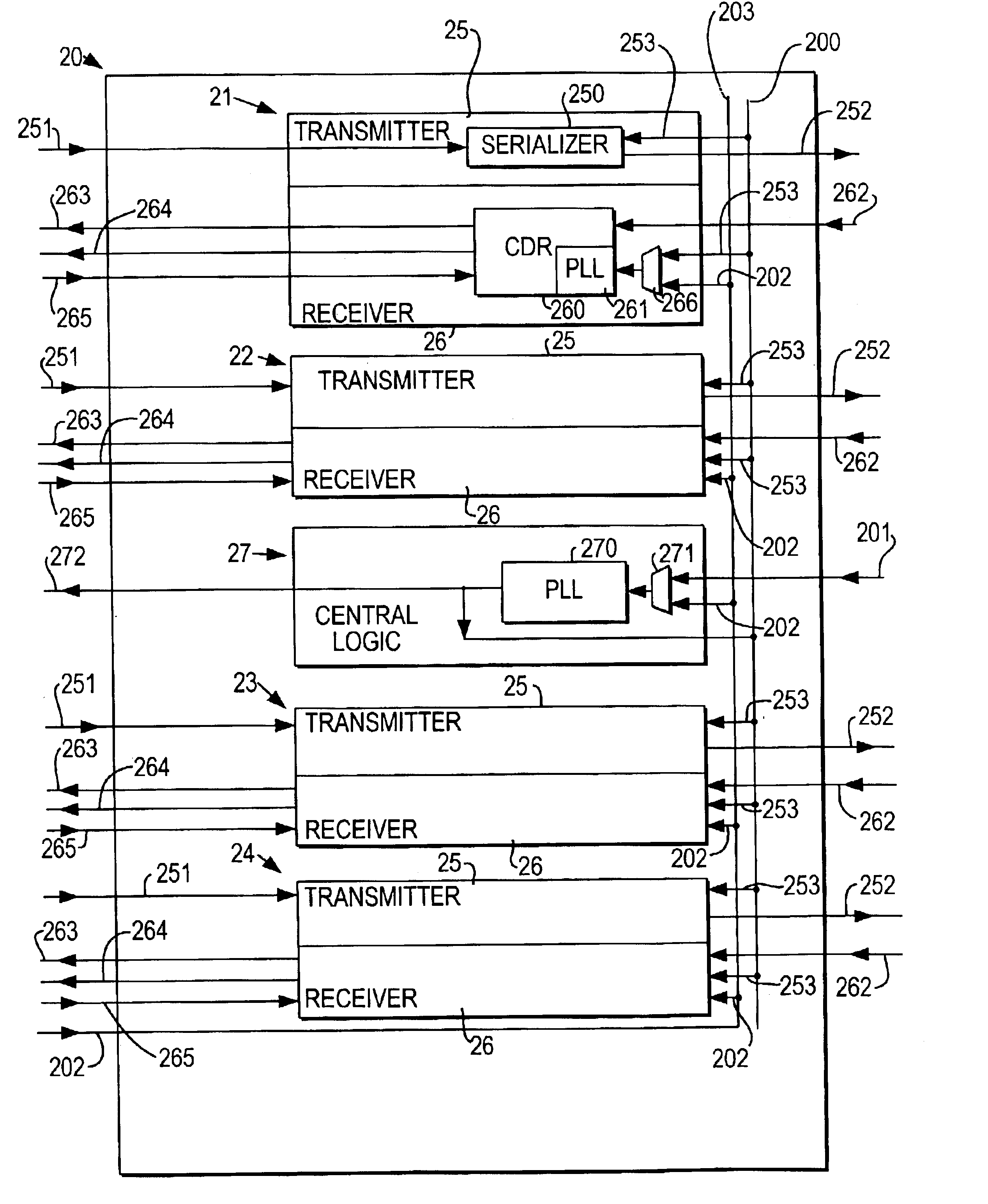 Programmable logic device serial interface having dual-use phase-locked loop circuitry