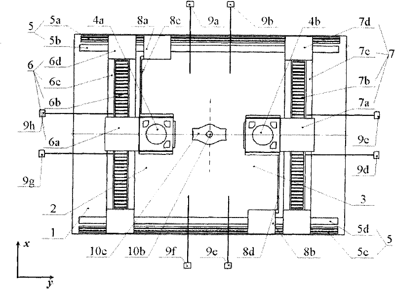 Two-workpiece-platform rotary exchange method and device based on cable-box anti-rotation mechanisms
