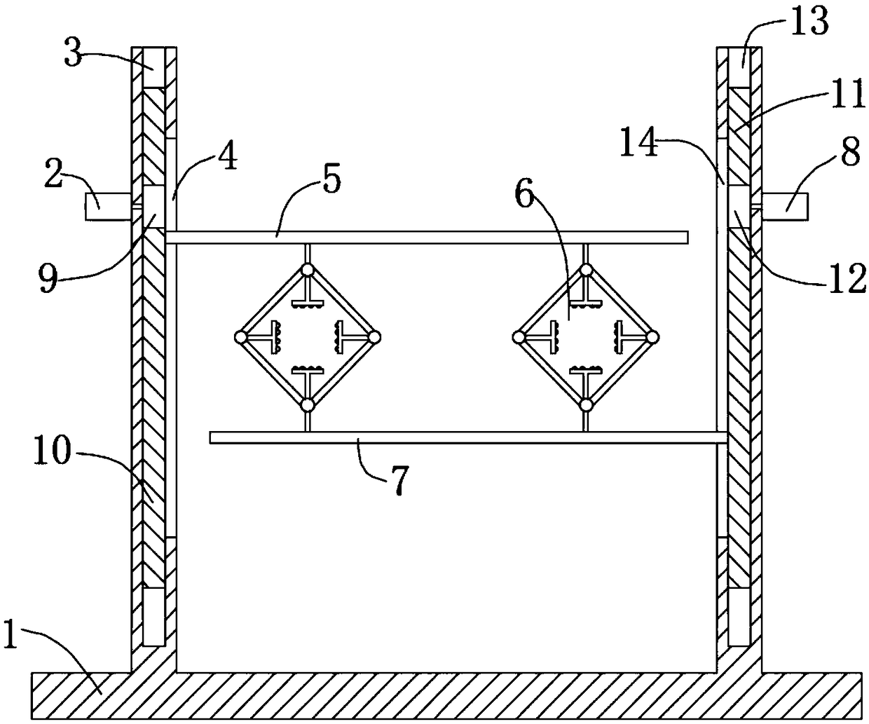 Placement rack in ultrasonic cleaning pond