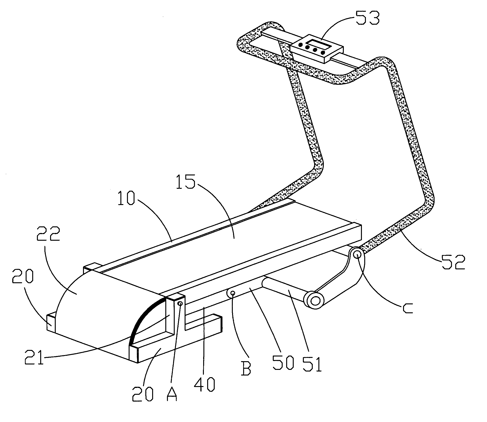Folding-up mechanism for an electric treadmill
