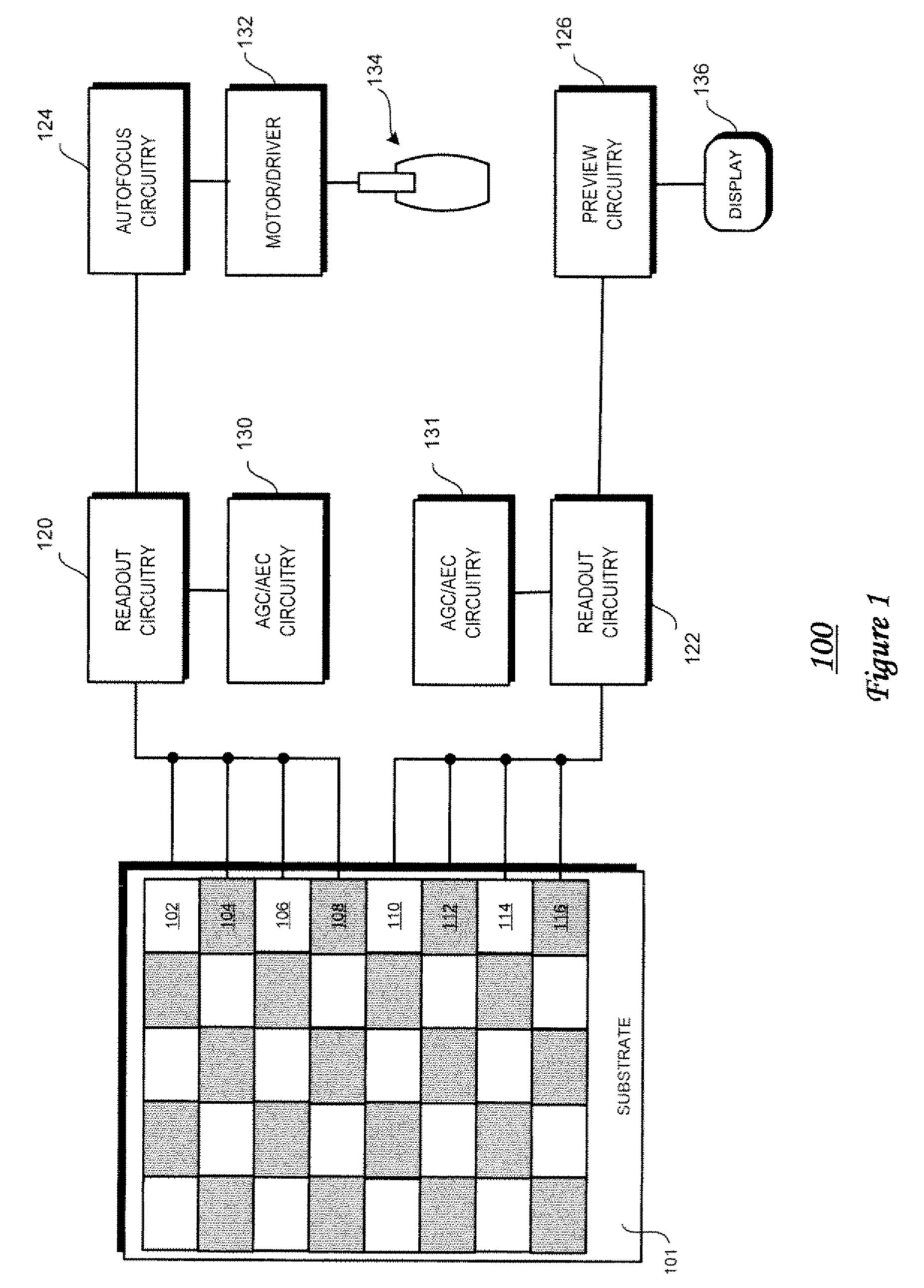 Image sensor with simultaneous auto-focus and image preview