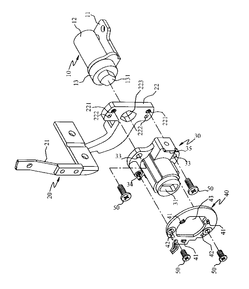 Rotating shaft structure with lock seat