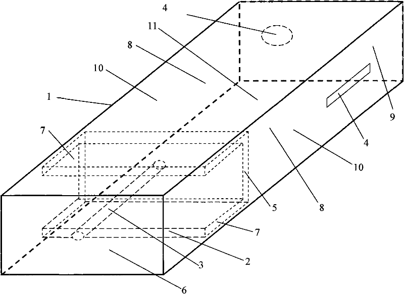 Rectangular waveguide resonant cavity of U-shaped temperature compensated short circuiter