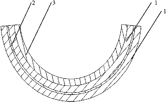 Arched composite alloy protection plate module and production technology thereof