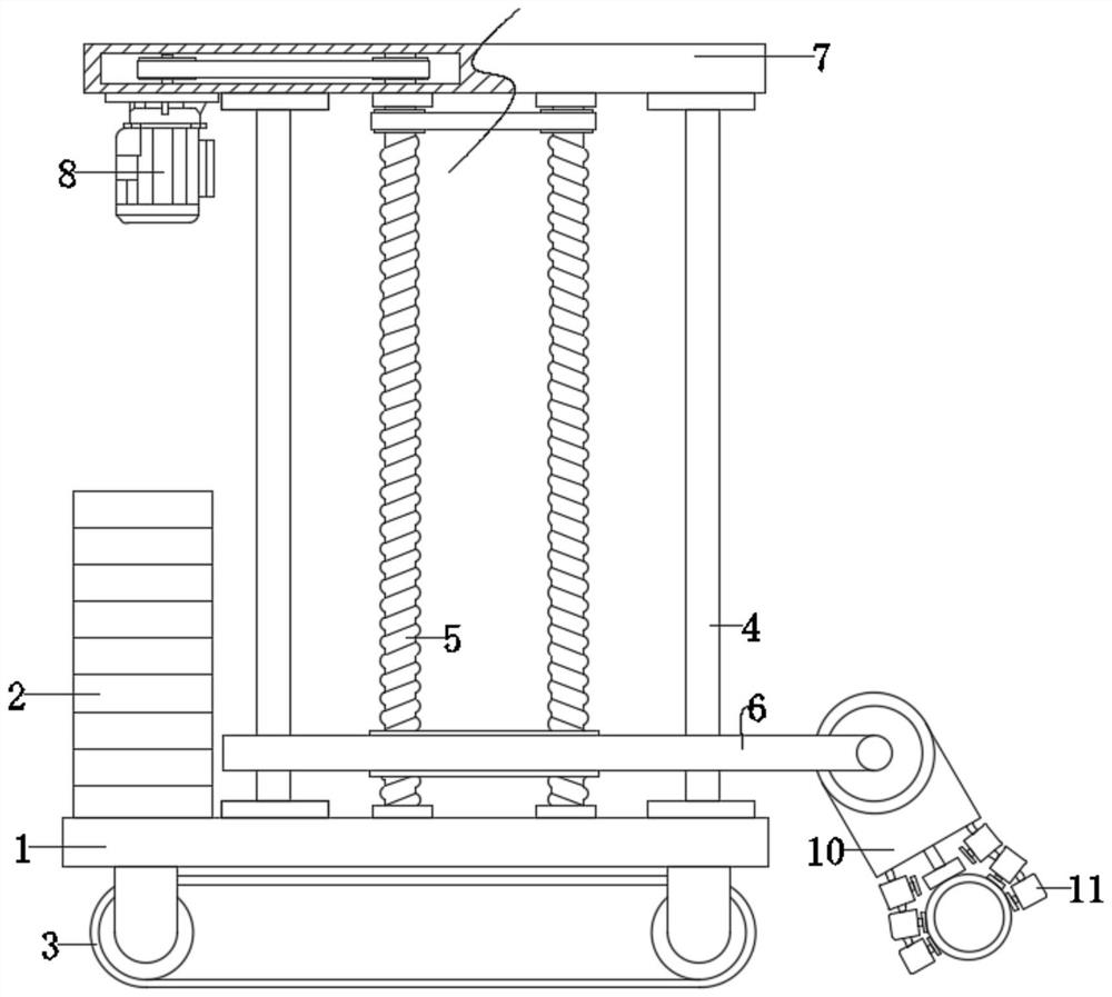 A shield machine steel pipe installation lifting device