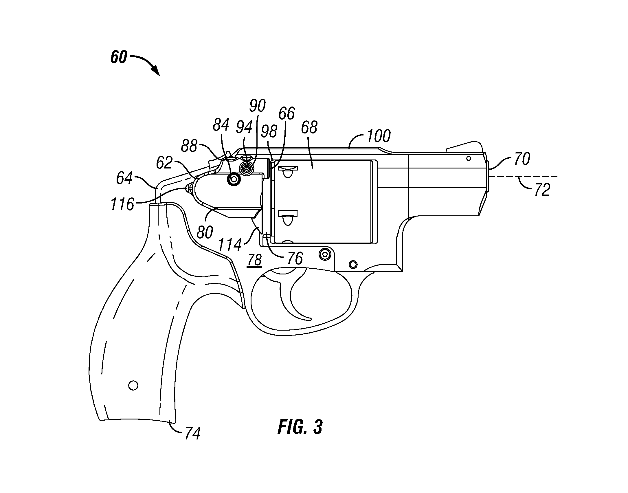 Frame-mounted laser aiming device