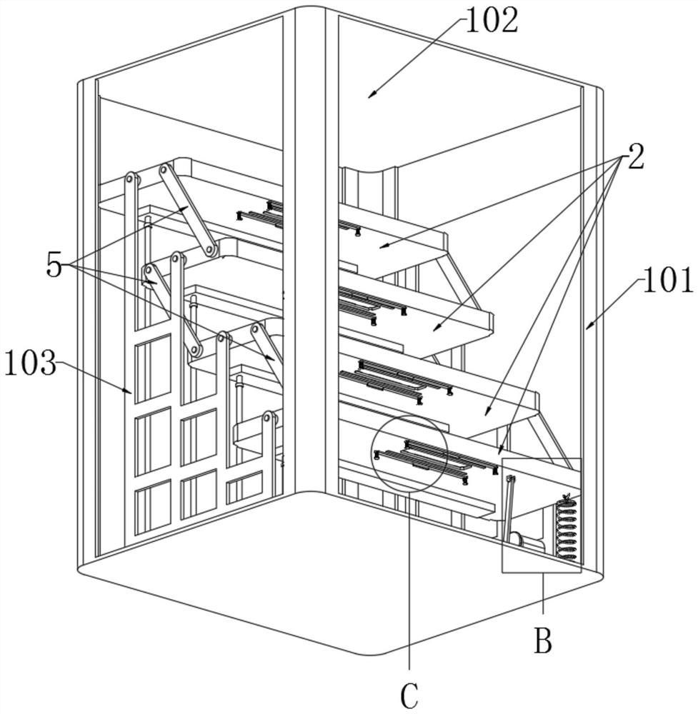 Sun-curing processing device for brewed and boiled dark green tea based on agricultural product tea processing