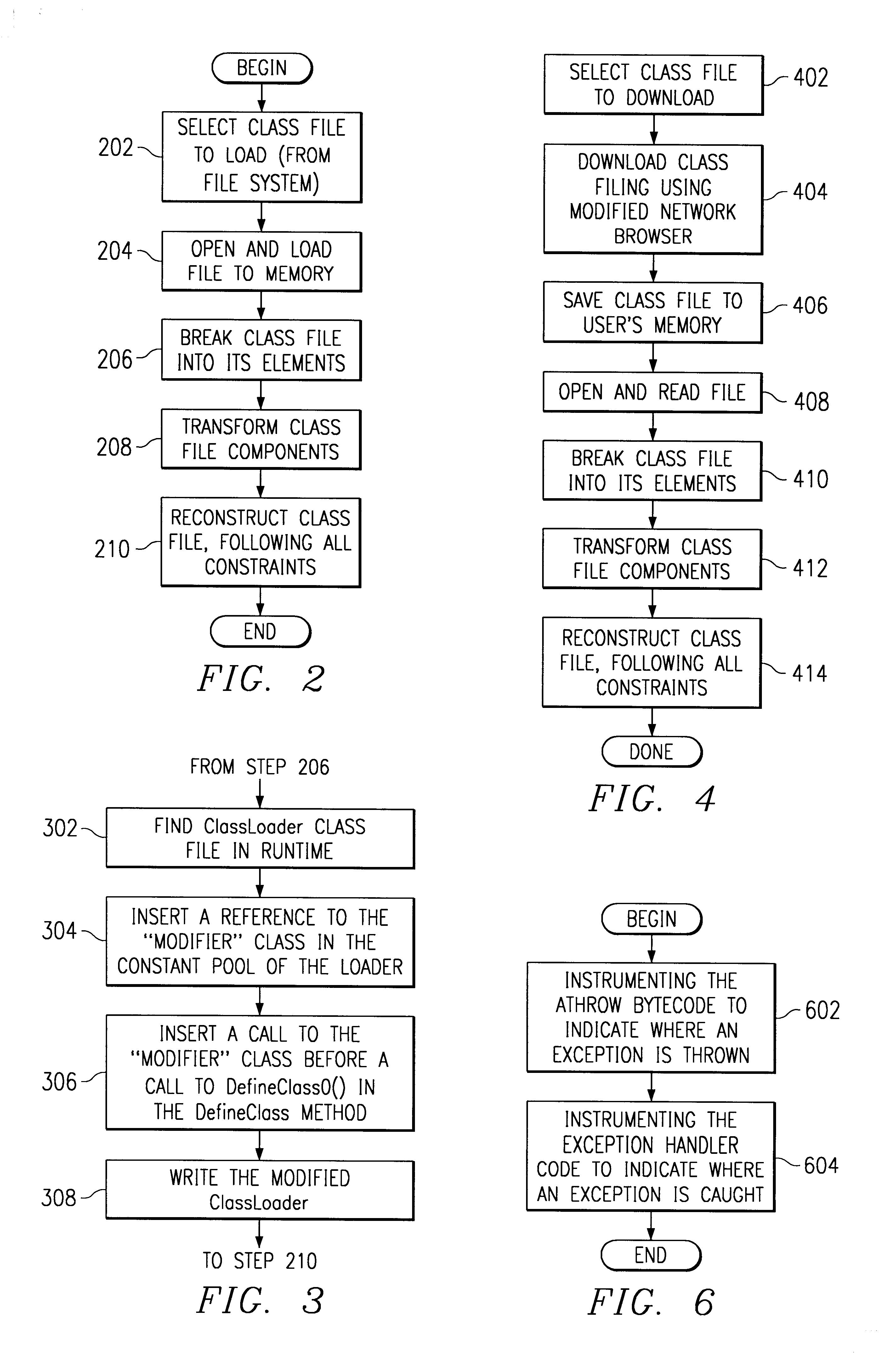 System and method for injecting hooks into Java classes to handle exception and finalization processing