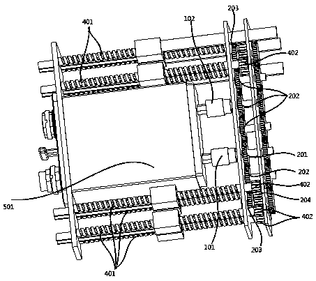 Two-driving-many transmission device and antenna inclination angle control system