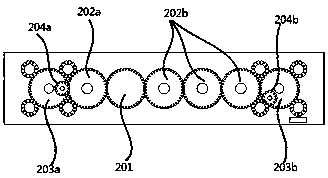 Two-driving-many transmission device and antenna inclination angle control system