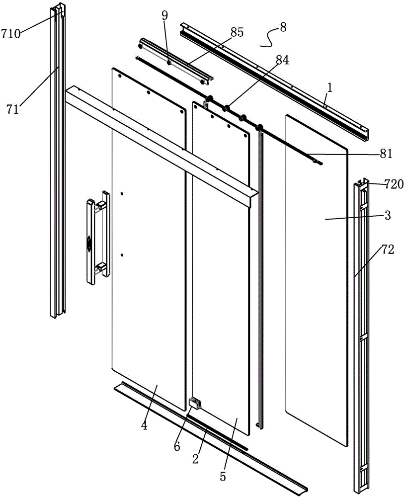 Sliding rail type low-barrier linkage shower room and mounting method