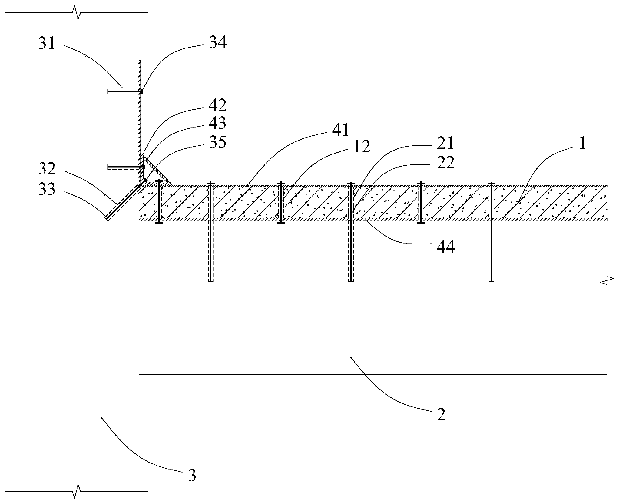 Reinforced concrete frame joint beam hogging moment assembled steel structure and reinforcing method thereof